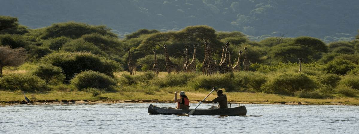 Canoeing in Lake Manyara